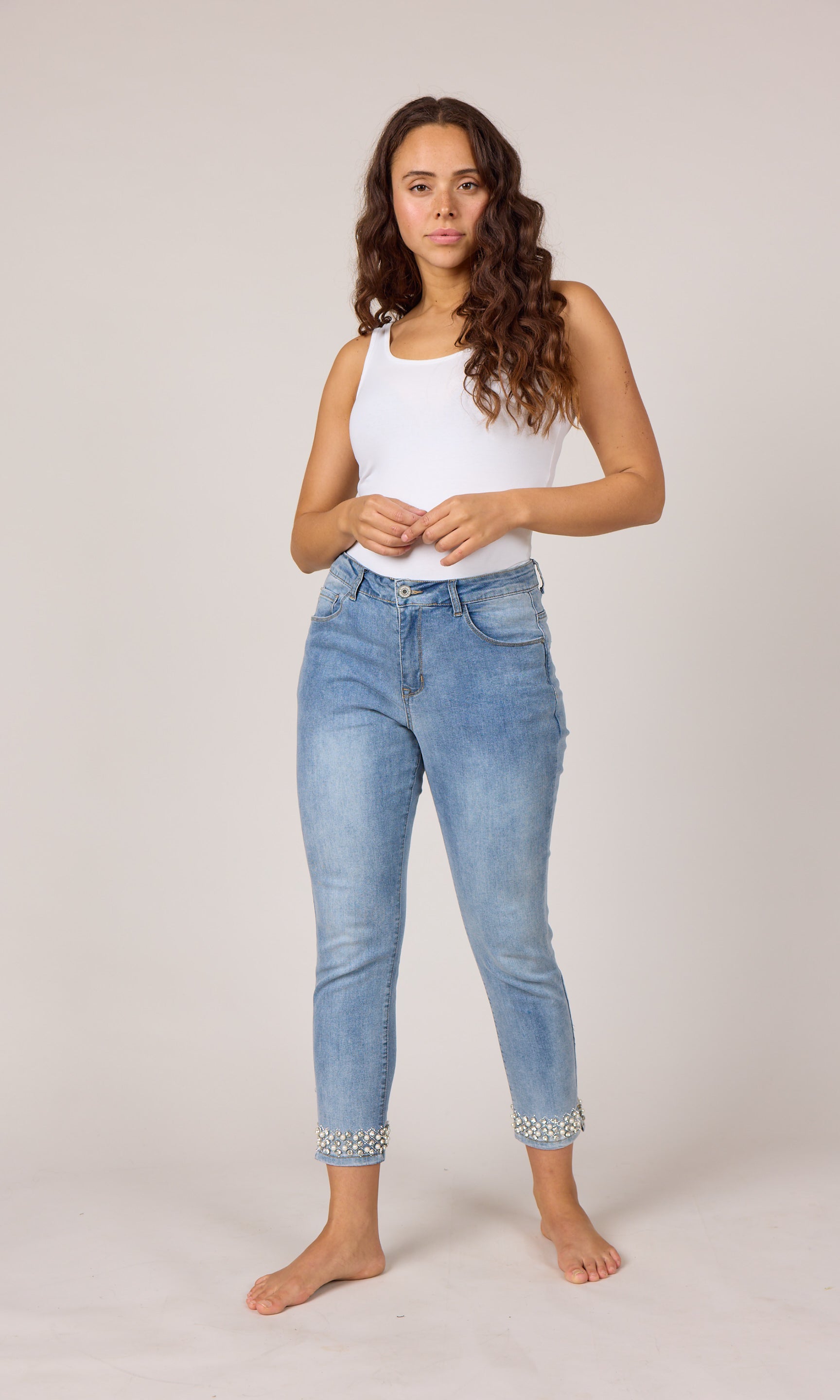 DNYcph Plus Size Kylie Star Dust Denim Jeans DENIM/TWILL 9196 LIGHT BLUE USED