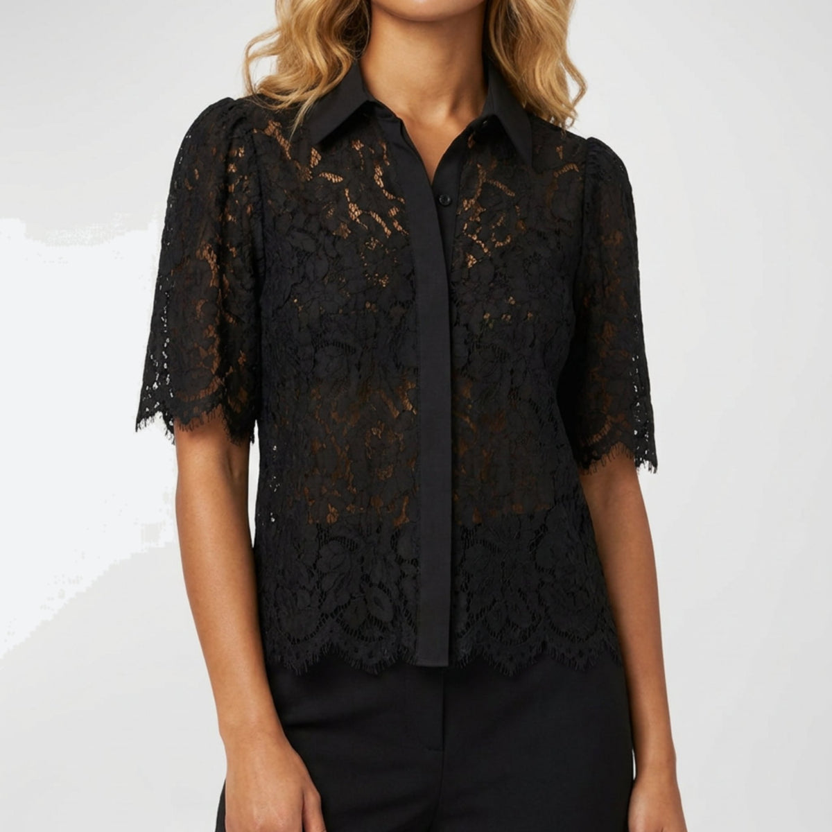 MAPP LACE POLO BLOUSE BLOUSE/SHIRT