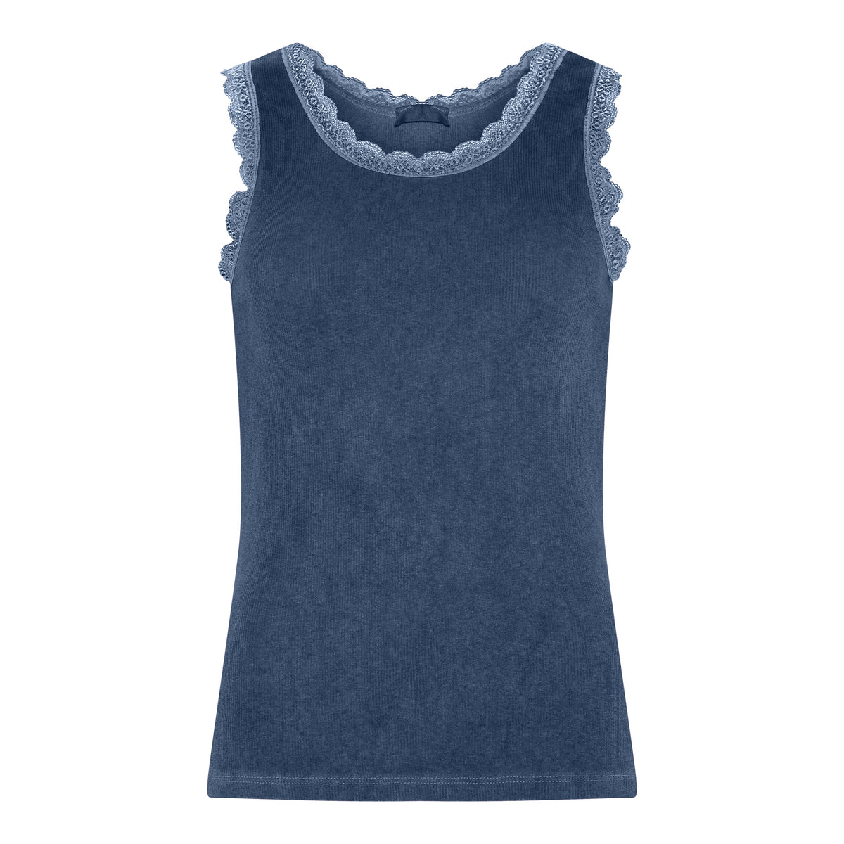 M JEANS LACE RIB TOP TOP/T-SHIRT 108 JEANS BLUE