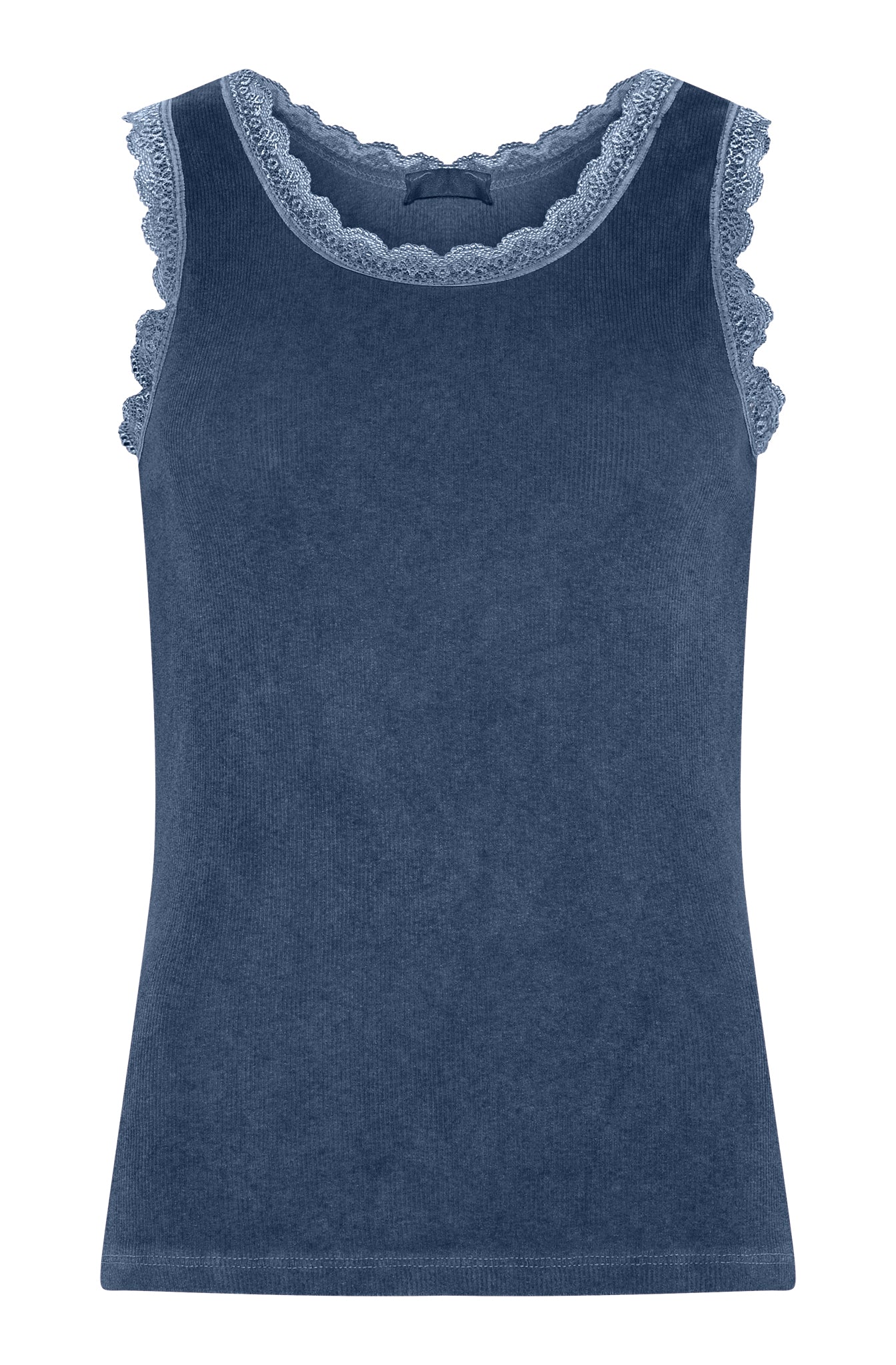 M JEANS LACE RIB TOP TOP/T-SHIRT 108 JEANS BLUE