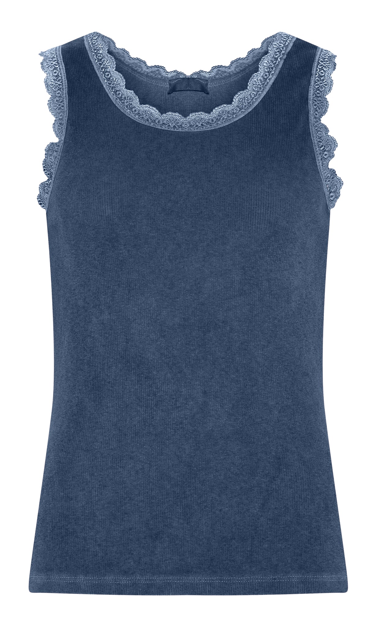 M JEANS LACE RIB TOP TOP/T-SHIRT 108 JEANS BLUE