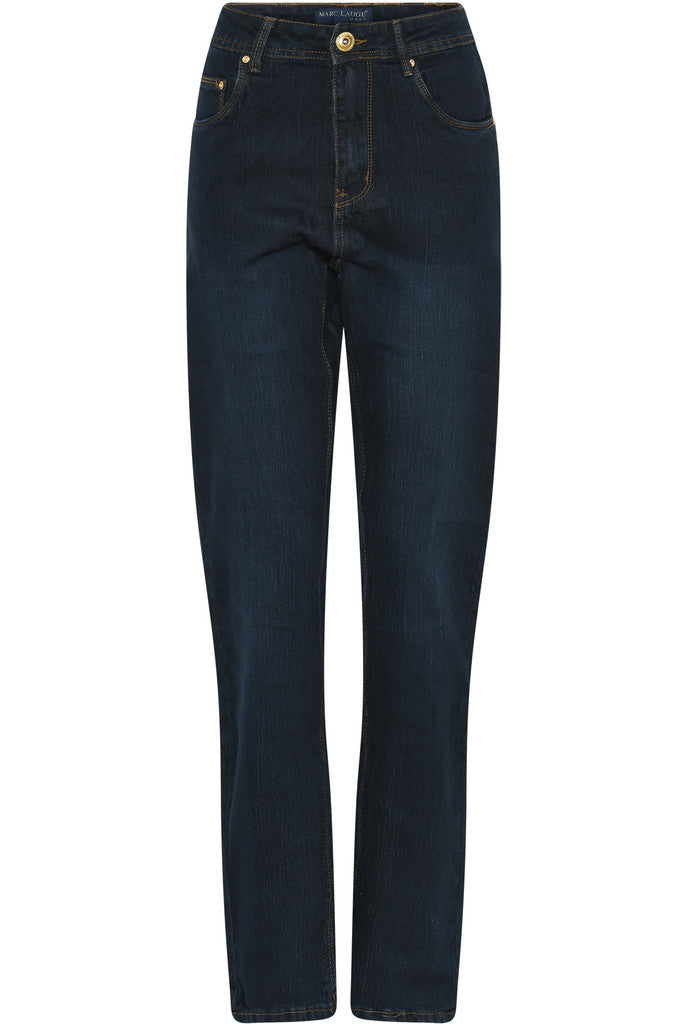 MARC LAUGE LENA DENIM JEANS GOLD ACC. DENIM/TWILL 9896 DARK BLUE USED