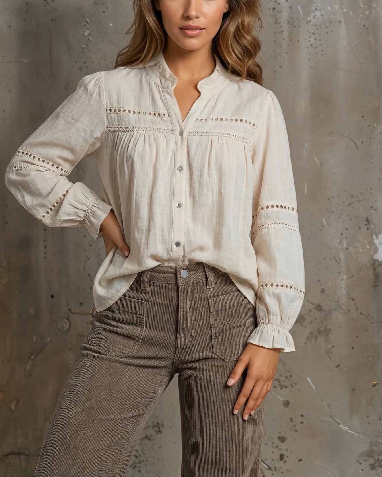MAPP LISA LACE SHIRT BLOUSE/SHIRT 20 OFF WHITE