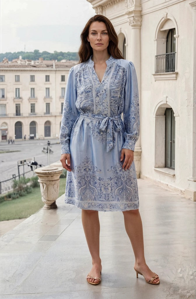 MARC LAUGE LUX PAISLEY DRESS DRESS/JUMPSUIT 107 SOFT BLUE