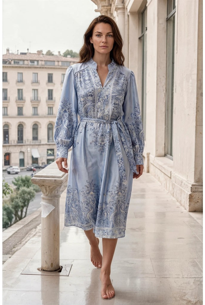 MARC LAUGE LUX PAISLEY DRESS DRESS/JUMPSUIT 107 SOFT BLUE