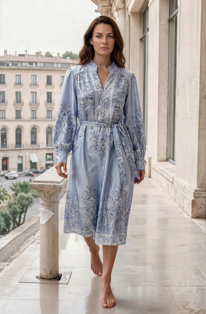 MARC LAUGE LUX PAISLEY DRESS DRESS/JUMPSUIT 107 SOFT BLUE