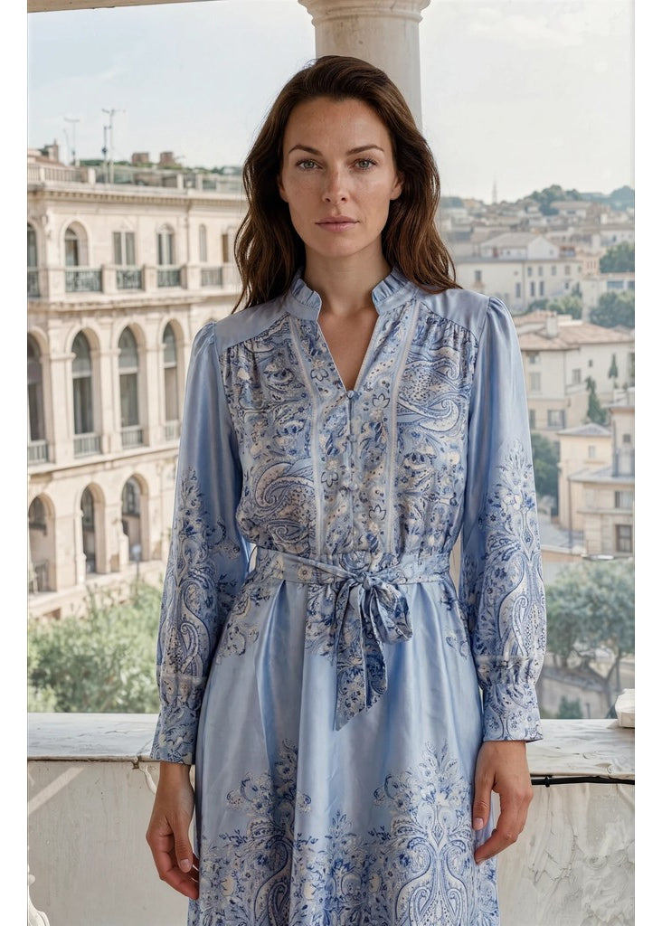 MARC LAUGE LUX PAISLEY DRESS DRESS/JUMPSUIT 107 SOFT BLUE