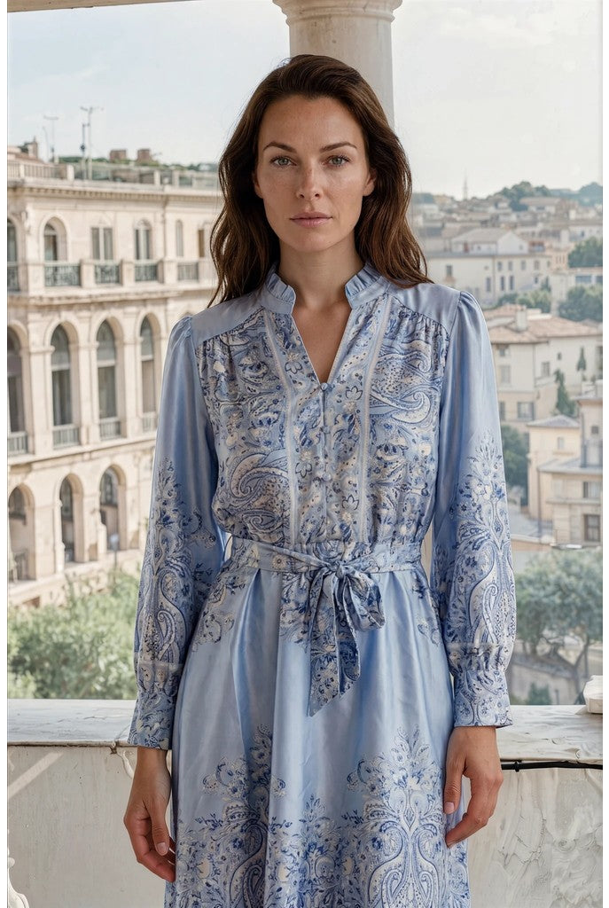 MARC LAUGE LUX PAISLEY DRESS DRESS/JUMPSUIT 107 SOFT BLUE