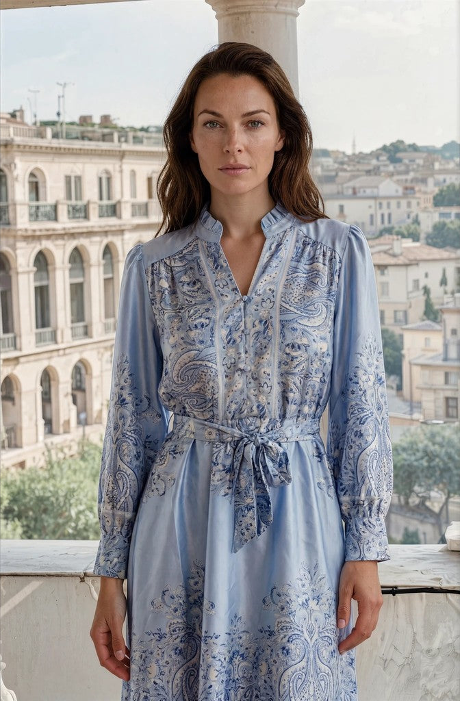 MARC LAUGE LUX PAISLEY DRESS DRESS/JUMPSUIT 107 SOFT BLUE