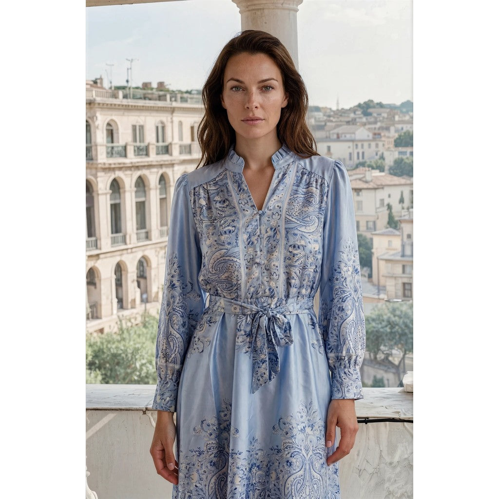 MARC LAUGE LUX PAISLEY DRESS DRESS/JUMPSUIT 107 SOFT BLUE