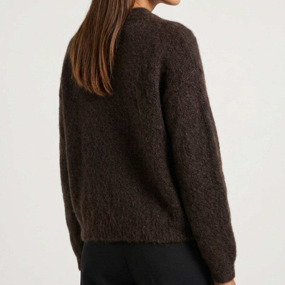 MOONDUST LUX POLO KNIT MOHAIR KNITWEAR 129 CHOCOLATE
