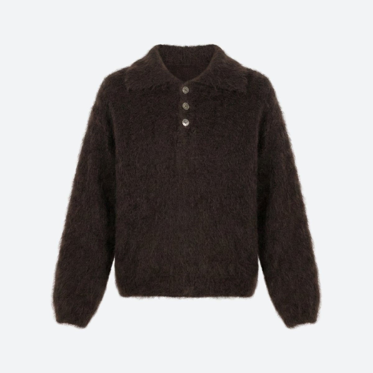 MOONDUST LUX POLO KNIT MOHAIR KNITWEAR 129 CHOCOLATE