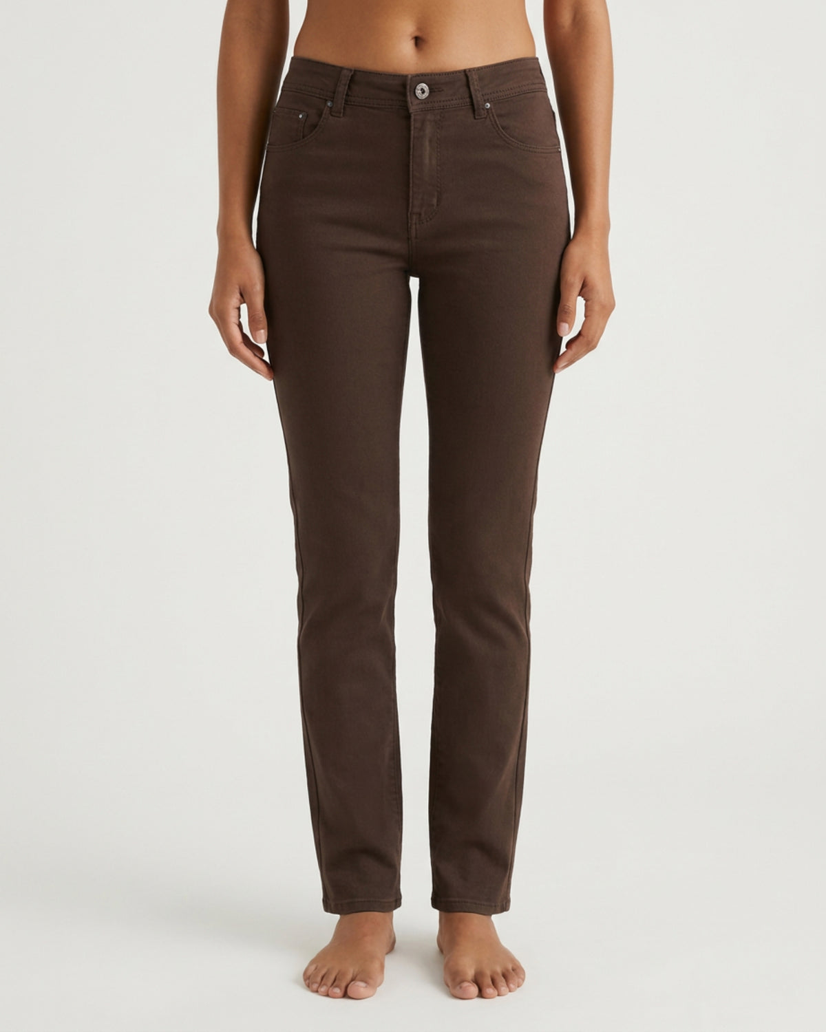 MARC LAUGE Lena Twill Jeans DENIM/TWILL 129 CHOCOLATE
