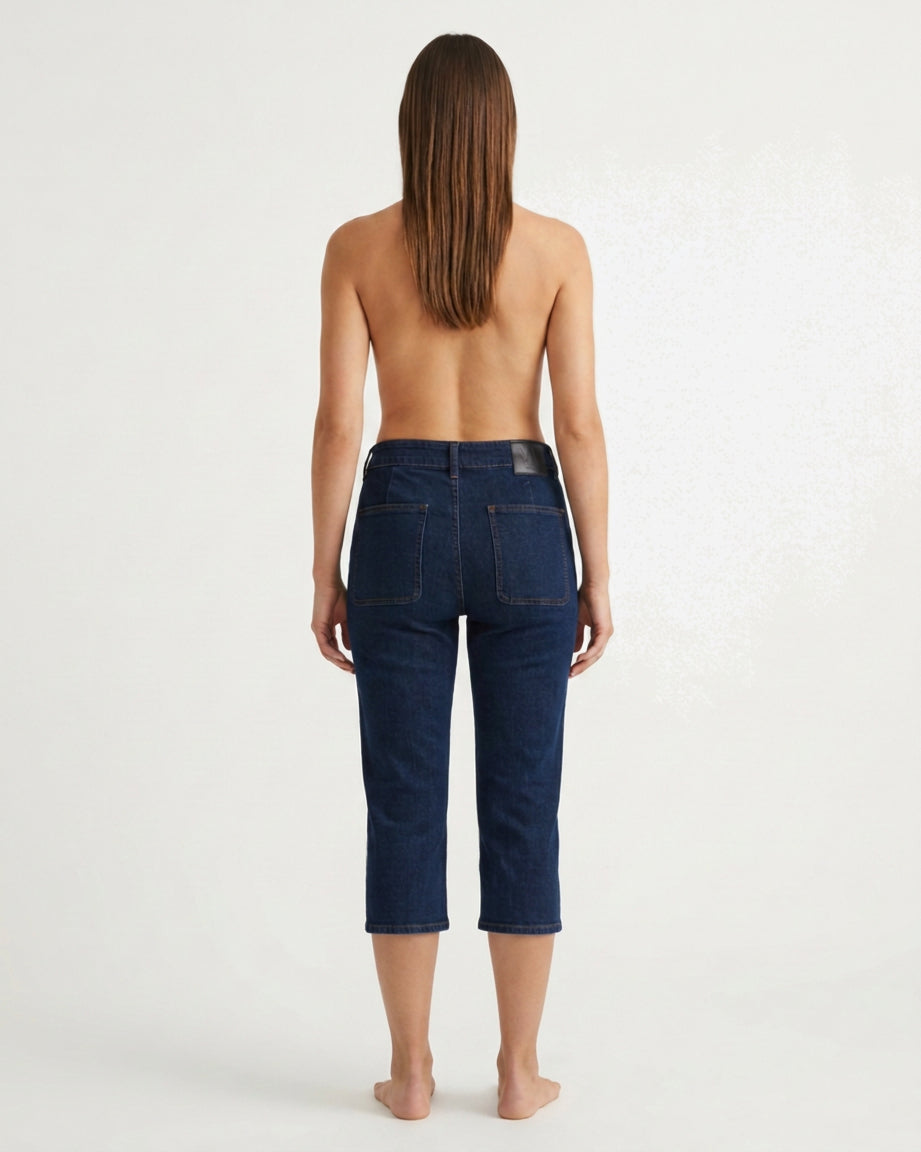 M JEANS Lola Chino 3/4 Denim Jeans PANTS 3/4 98 DARK BLUE