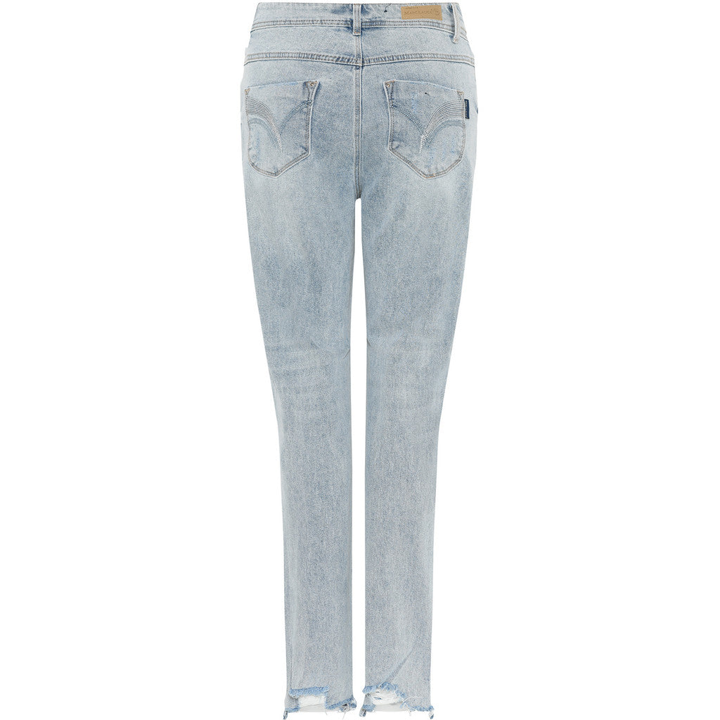 MARC LAUGE Luna Straight Leg Jeans DENIM/TWILL 8996 RAW EDGE LT. BLUE USED