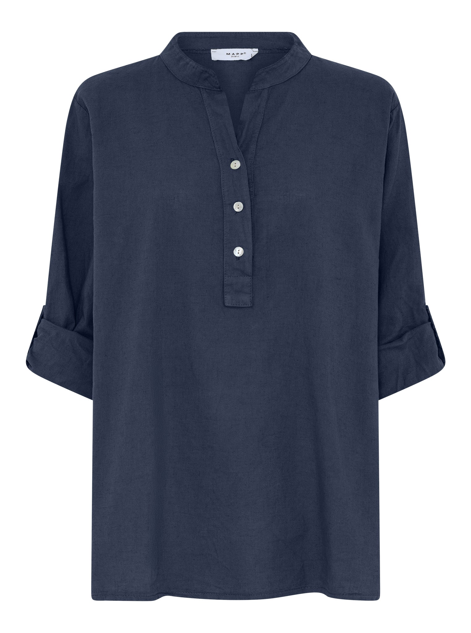 MAPP MAGGIE LIN SHIRT LINEN 104 NAVY