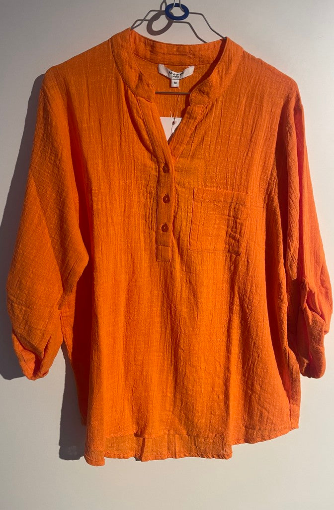 MAPP MAGGIE SLUB SHIRT TOP/T-SHIRT 562 ORANGE