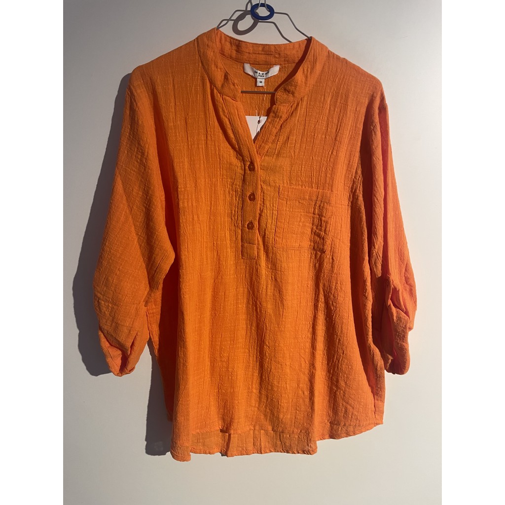 MAPP MAGGIE SLUB SHIRT TOP/T-SHIRT 562 ORANGE