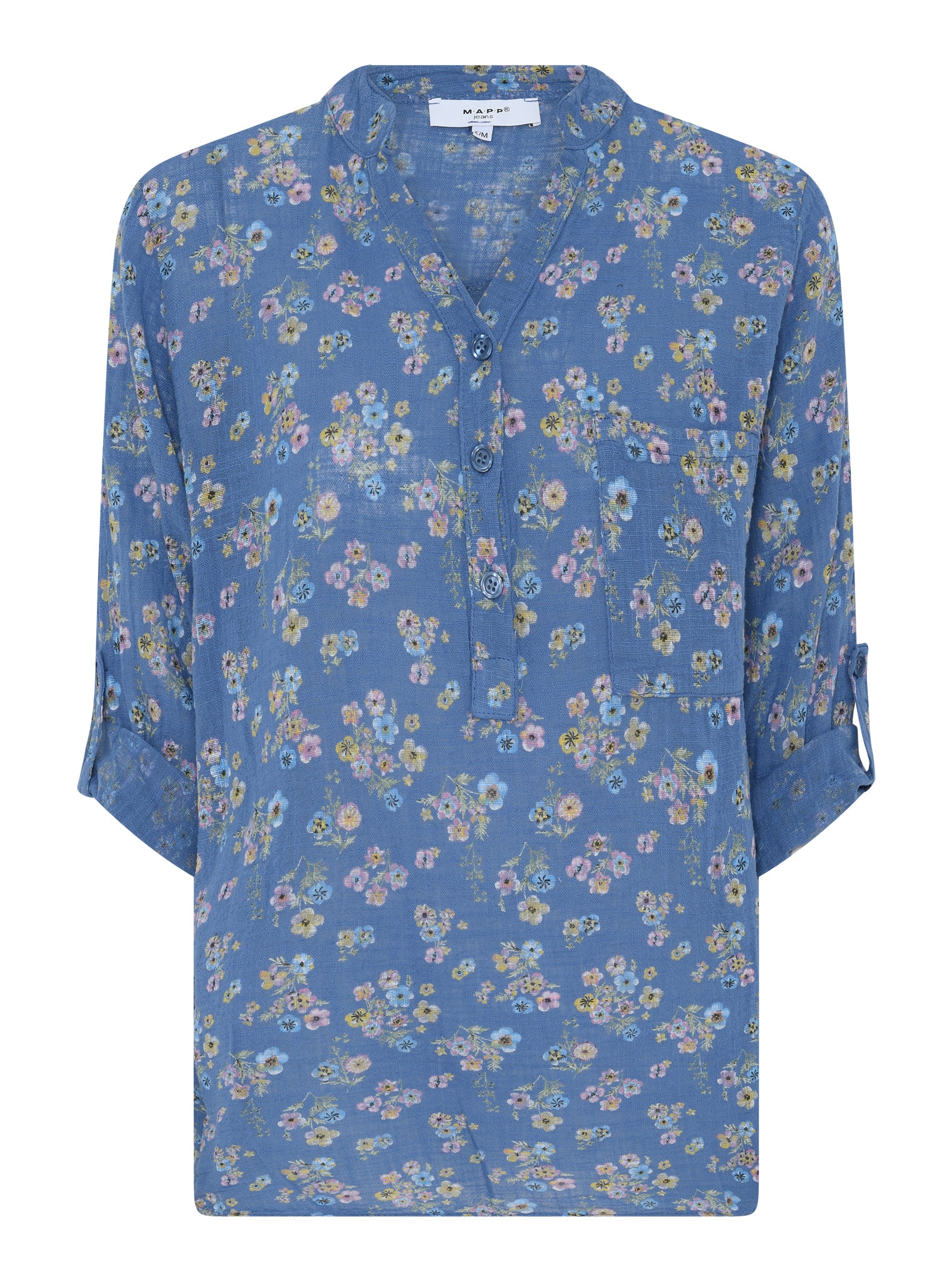MAPP MAGGIE SMALL FLOWER BLOUSE/SHIRT 108 JEANS BLUE