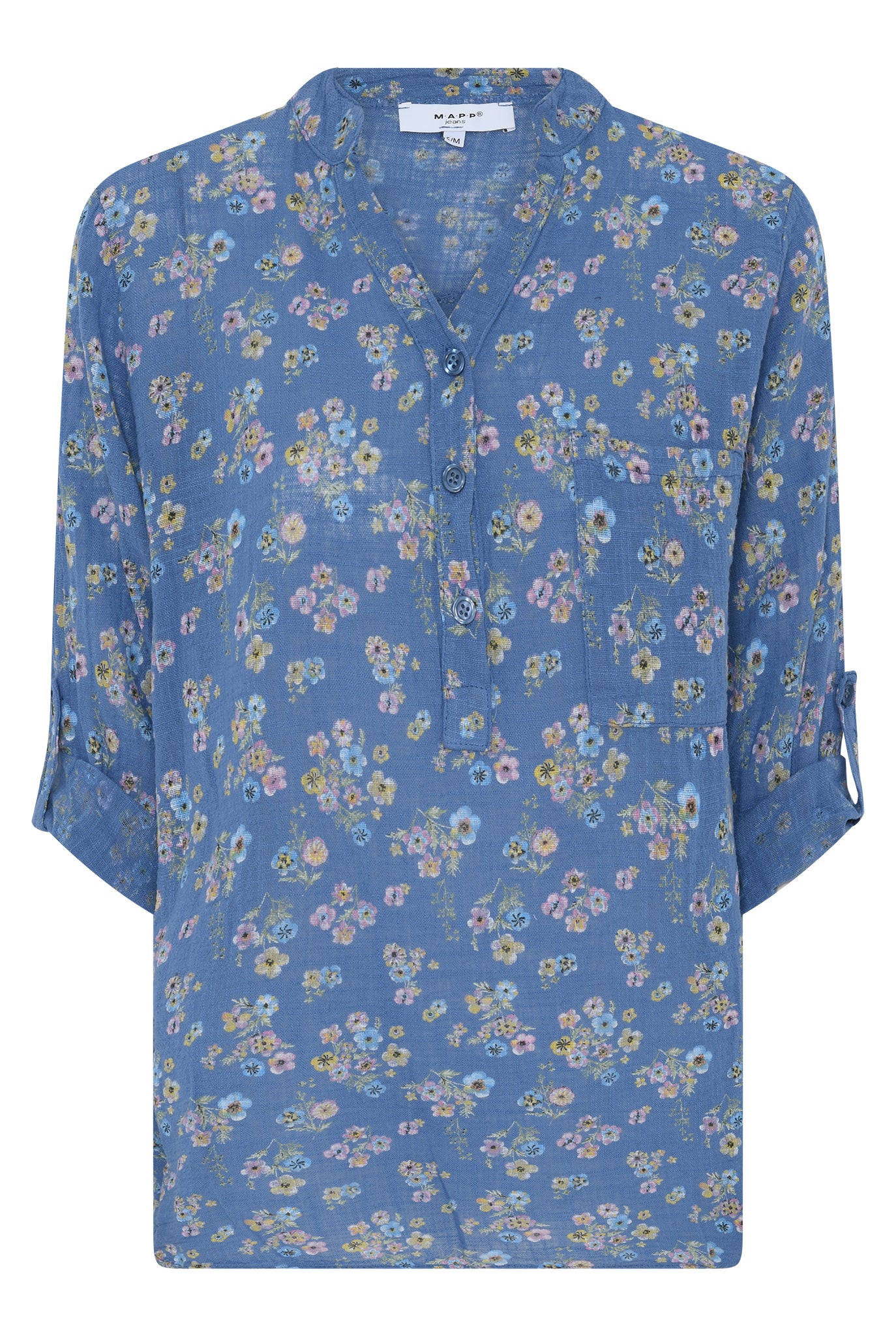 MAPP MAGGIE SMALL FLOWER BLOUSE/SHIRT 108 JEANS BLUE