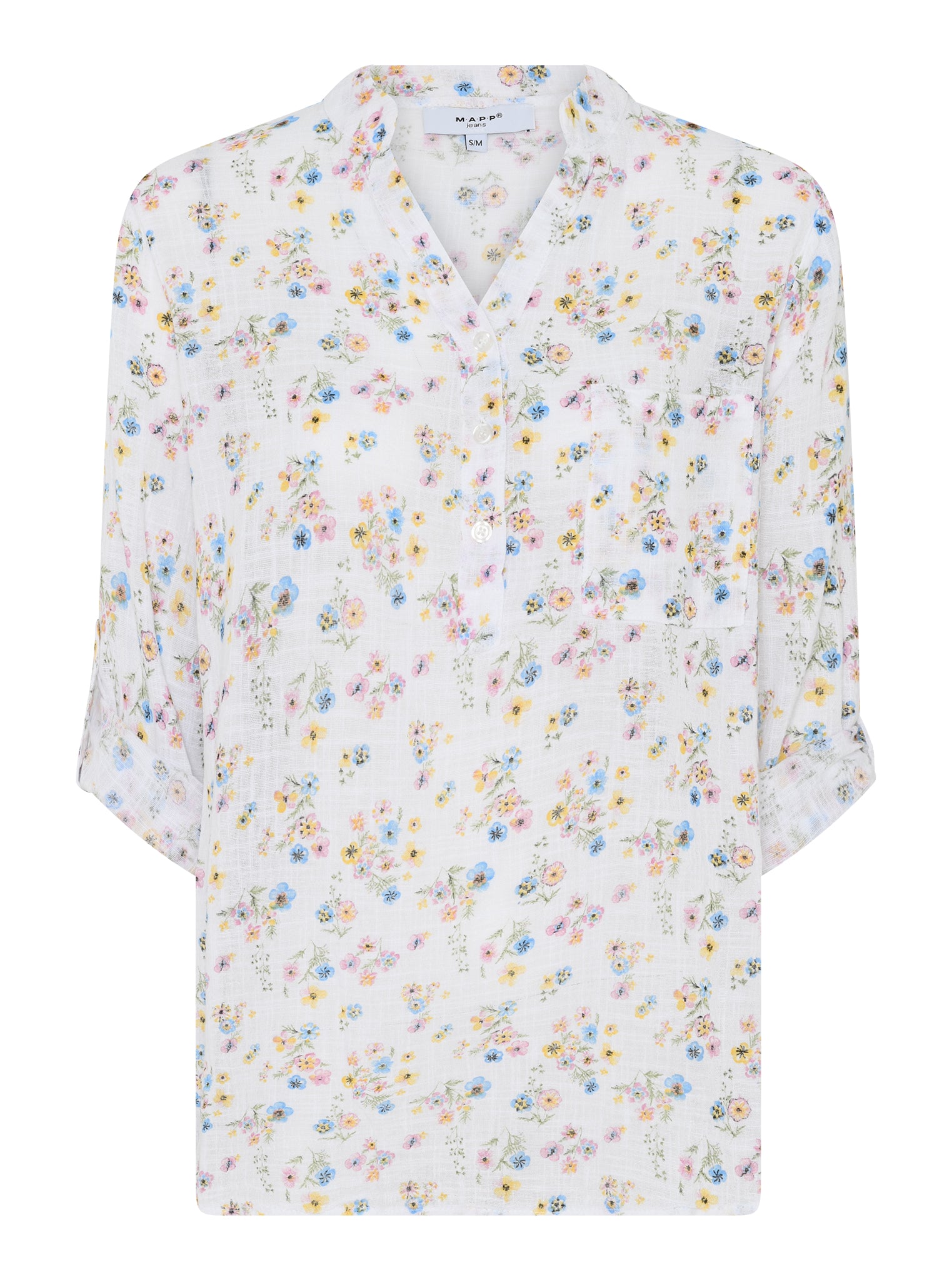 MAPP MAGGIE SMALL FLOWER BLOUSE/SHIRT 10 WHITE