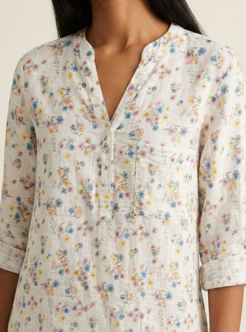 MAPP MAGGIE SMALL FLOWER BLOUSE/SHIRT 10 WHITE