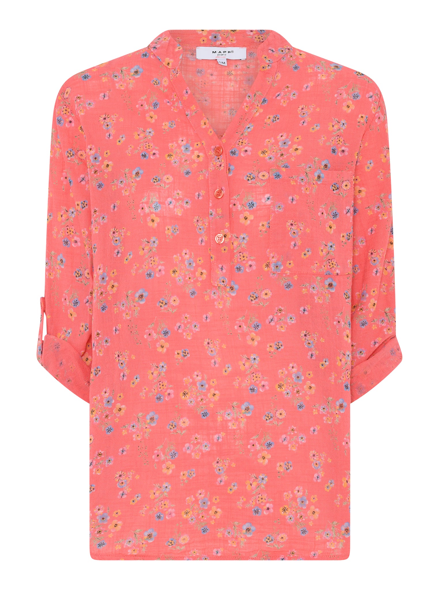 MAPP MAGGIE SMALL FLOWER BLOUSE/SHIRT 350 CORAL