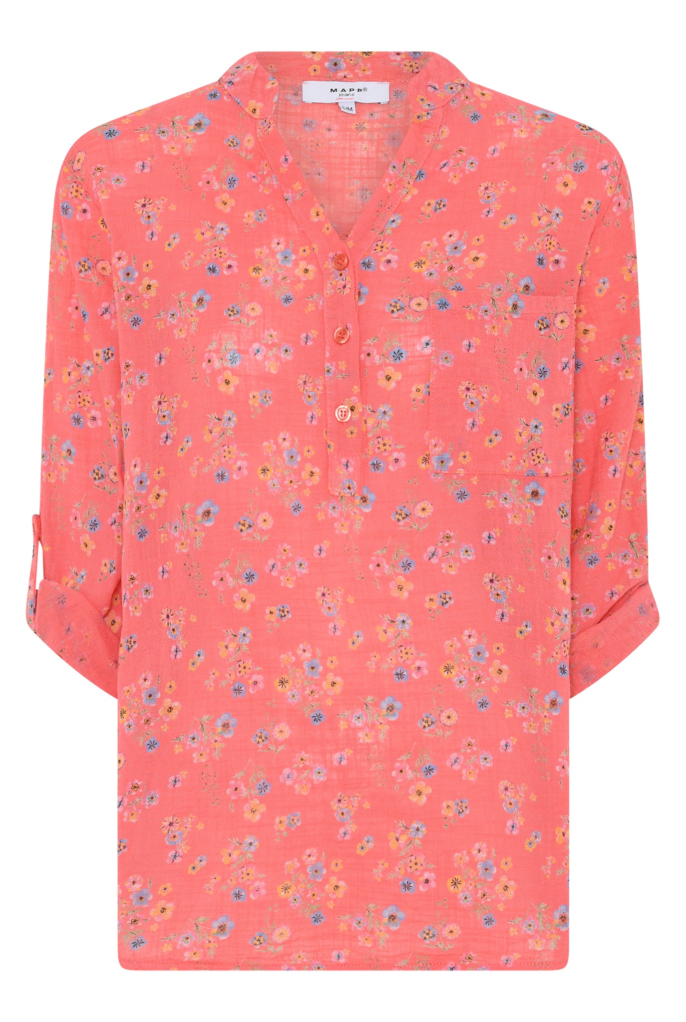 MAPP MAGGIE SMALL FLOWER BLOUSE/SHIRT 350 CORAL