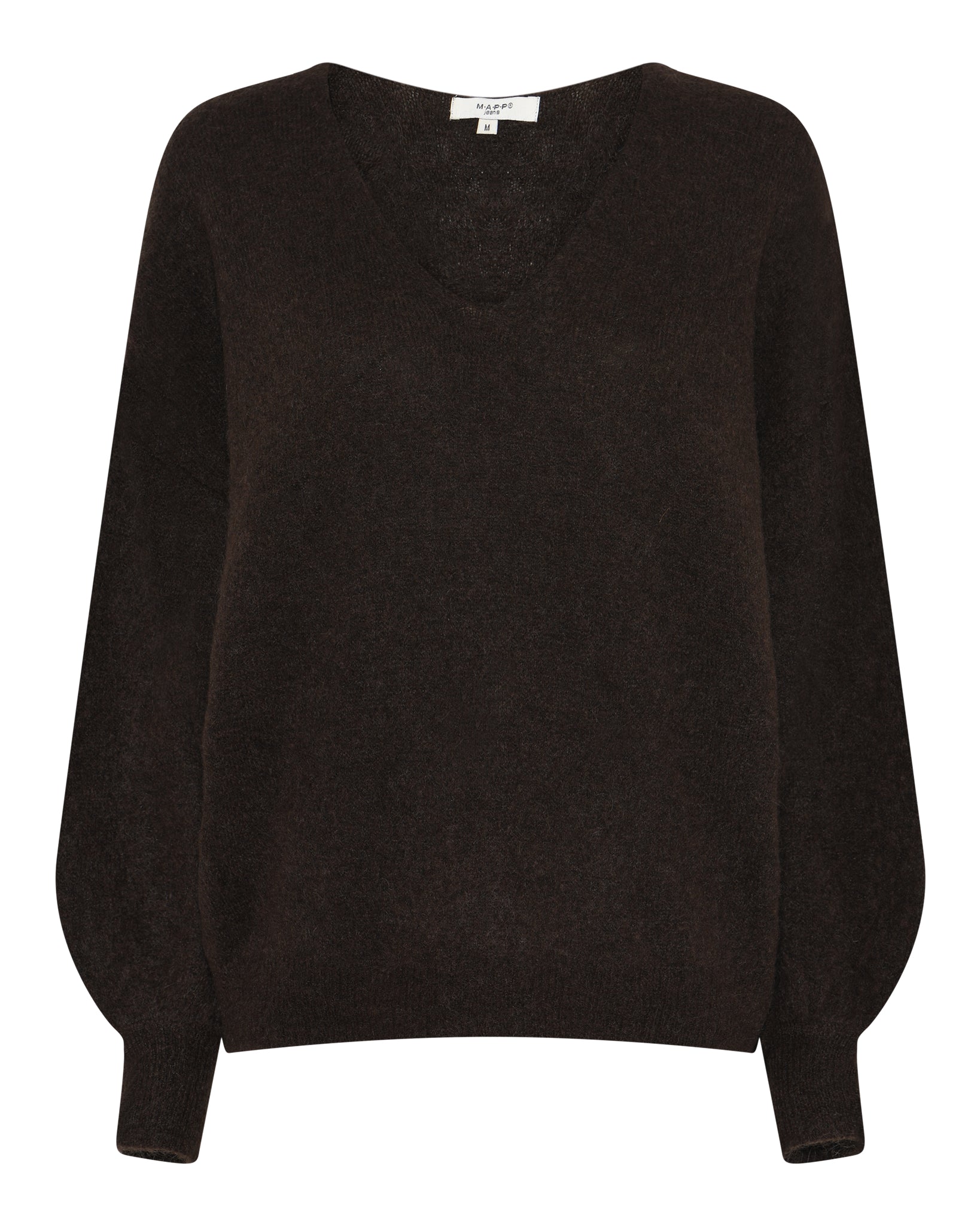 MAPP MOHAIR V-NECK KNITWEAR 129 CHOCOLATE