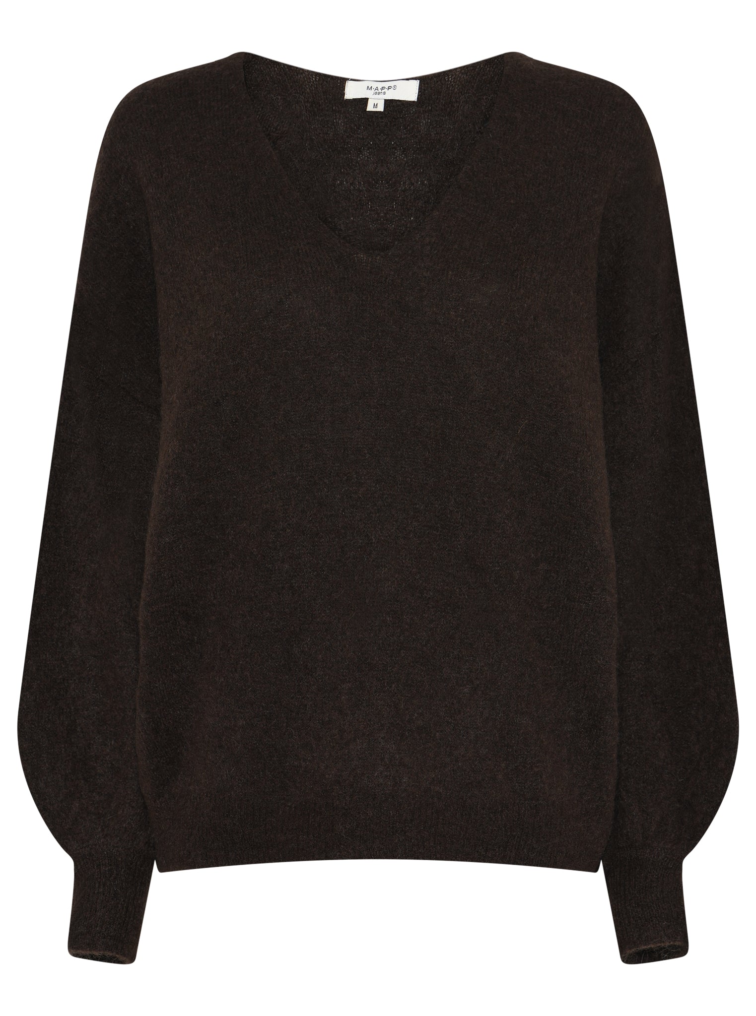 MAPP MOHAIR V-NECK KNITWEAR 129 CHOCOLATE