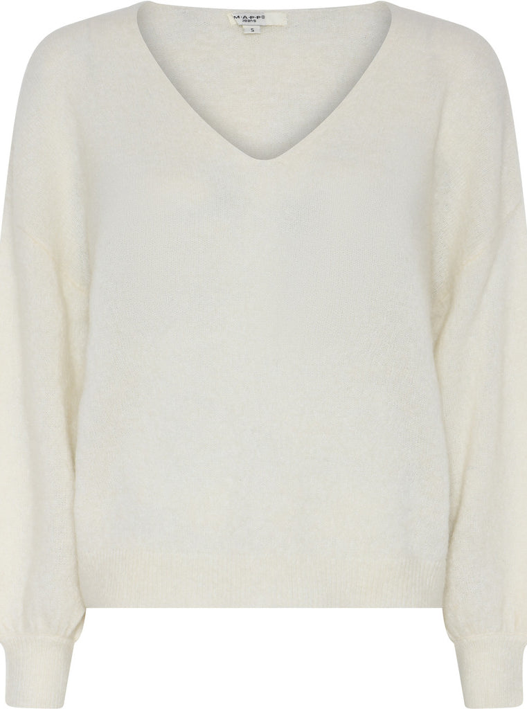 MAPP MOHAIR V-NECK KNITWEAR 20 OFF WHITE