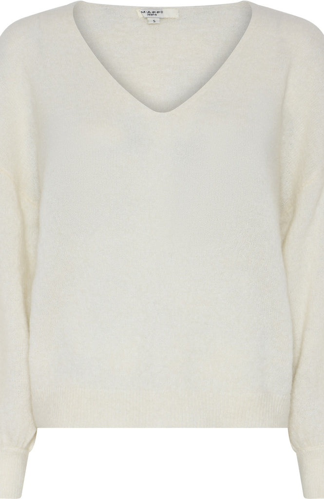MAPP MOHAIR V-NECK KNITWEAR 20 OFF WHITE