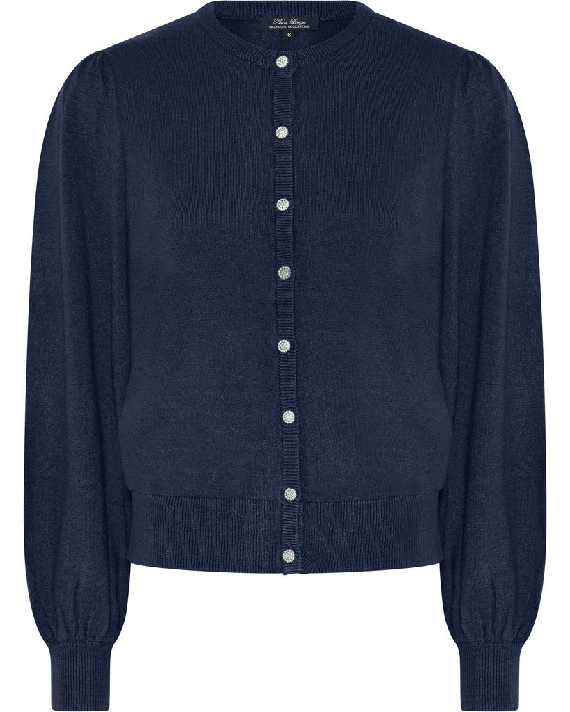 MARC LAUGE MOLLY PUF DIAMOND CARDIGAN KNITWEAR 104 NAVY