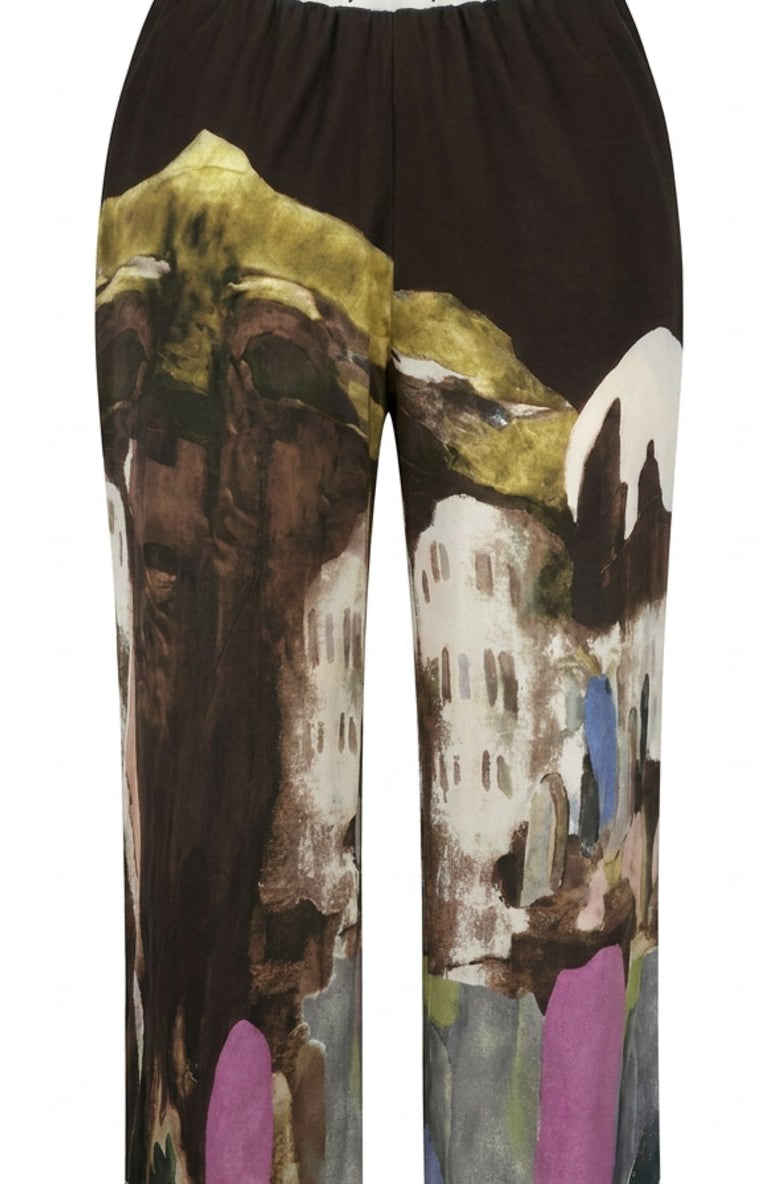 MARC LAUGE MULTI SATIN PANT PANTS 129 CHOCOLATE