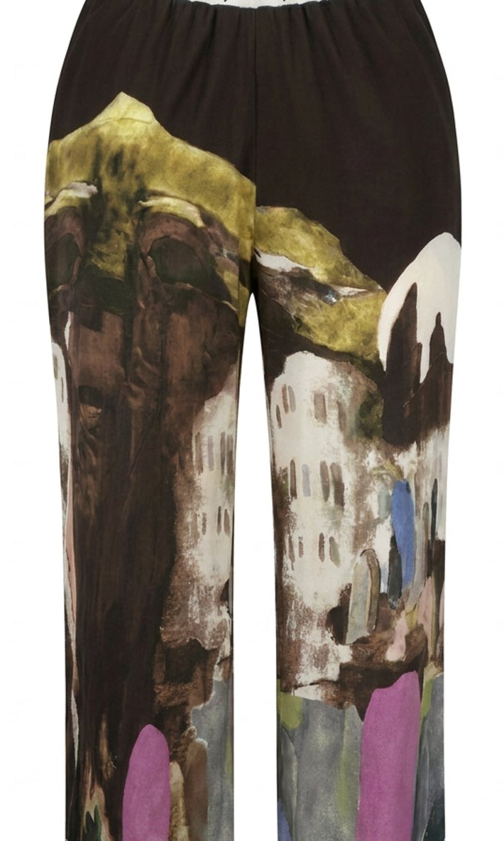 MARC LAUGE MULTI SATIN PANT PANTS 129 CHOCOLATE