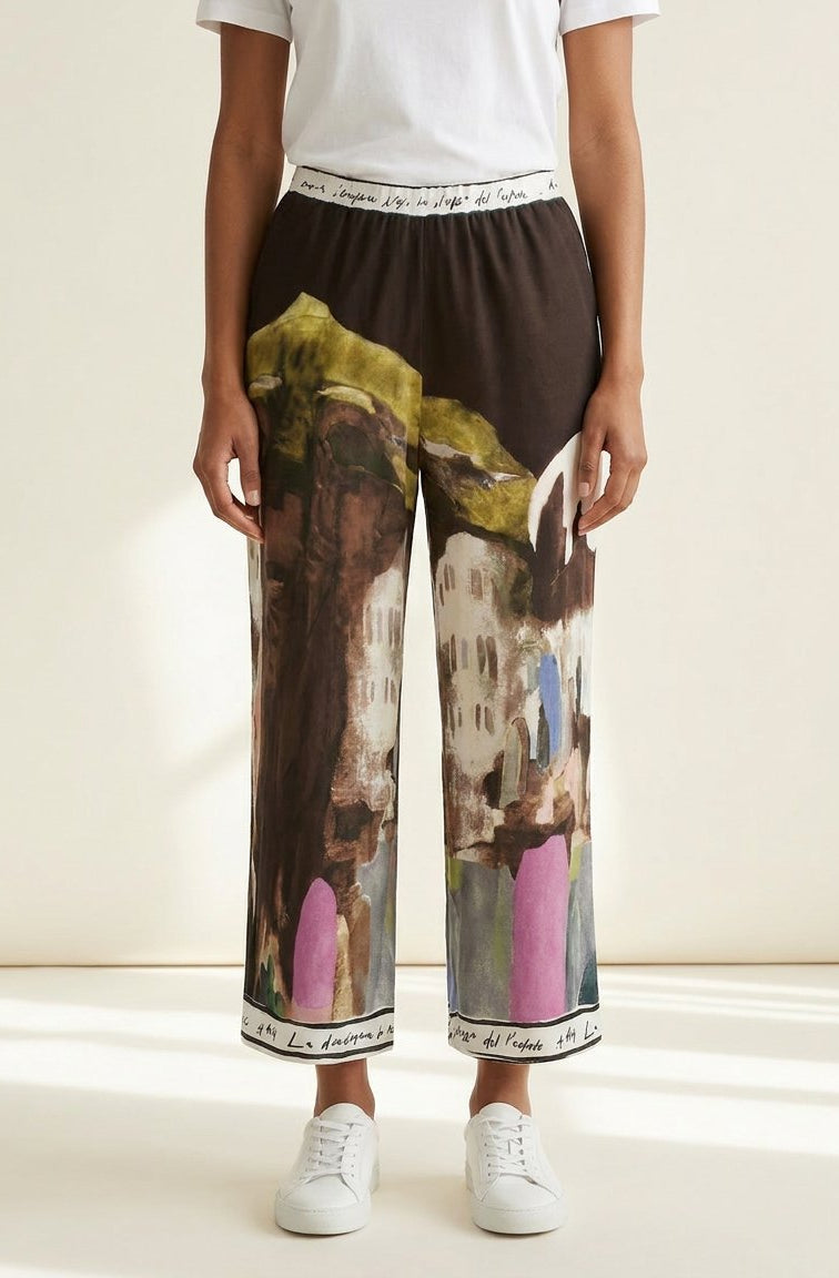 MARC LAUGE MULTI SATIN PANT PANTS 129 CHOCOLATE