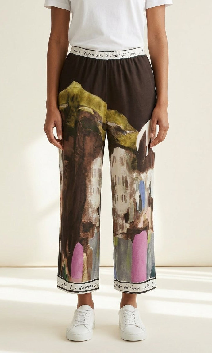MARC LAUGE MULTI SATIN PANT PANTS 129 CHOCOLATE