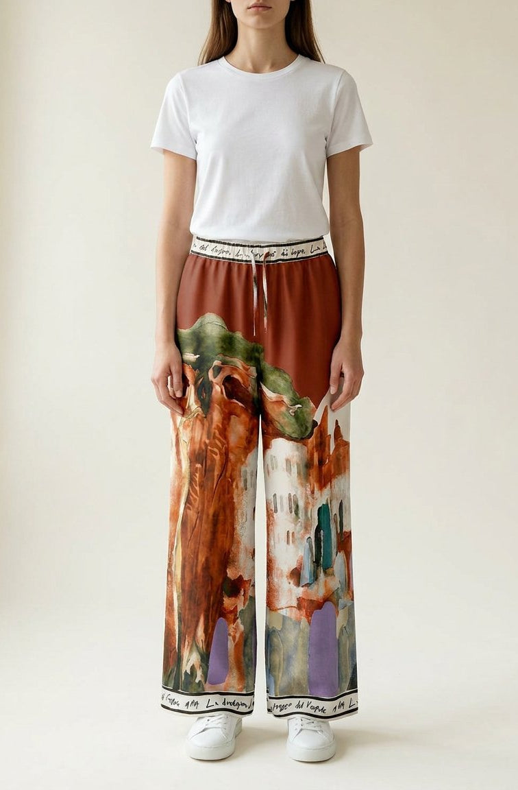 MARC LAUGE MULTI SATIN PANT PANTS 512 BURNT ORANGE