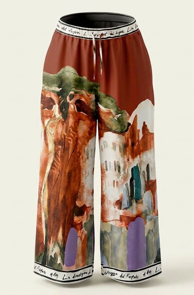 MARC LAUGE MULTI SATIN PANT PANTS 512 BURNT ORANGE