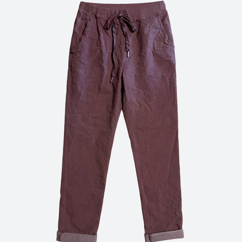 M JEANS Magic Solid Pant PANTS 400 BORDEAUX