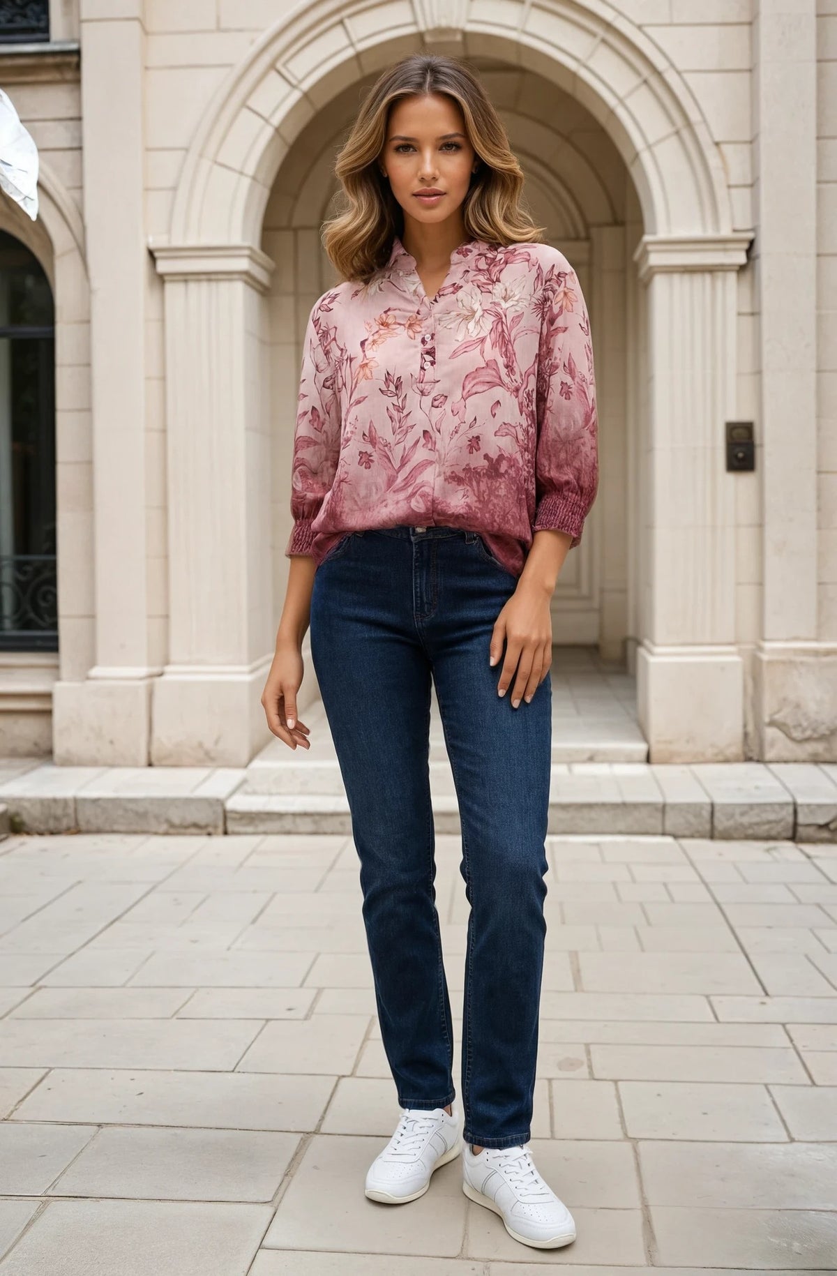 MOONDUST Moondust Bella Blouse | Floral Blouse BLOUSE/SHIRT 303 ROSE