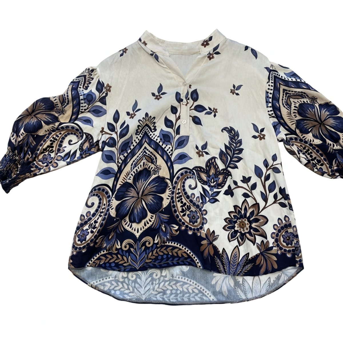 MOONDUST Moondust Bella Blouse | Floral Blouse BLOUSE/SHIRT 104 NAVY