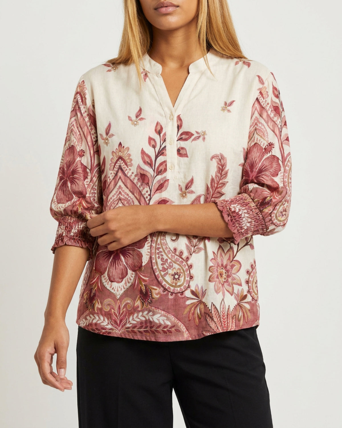 MOONDUST Moondust Bella Blouse | Floral Blouse BLOUSE/SHIRT 303 ROSE