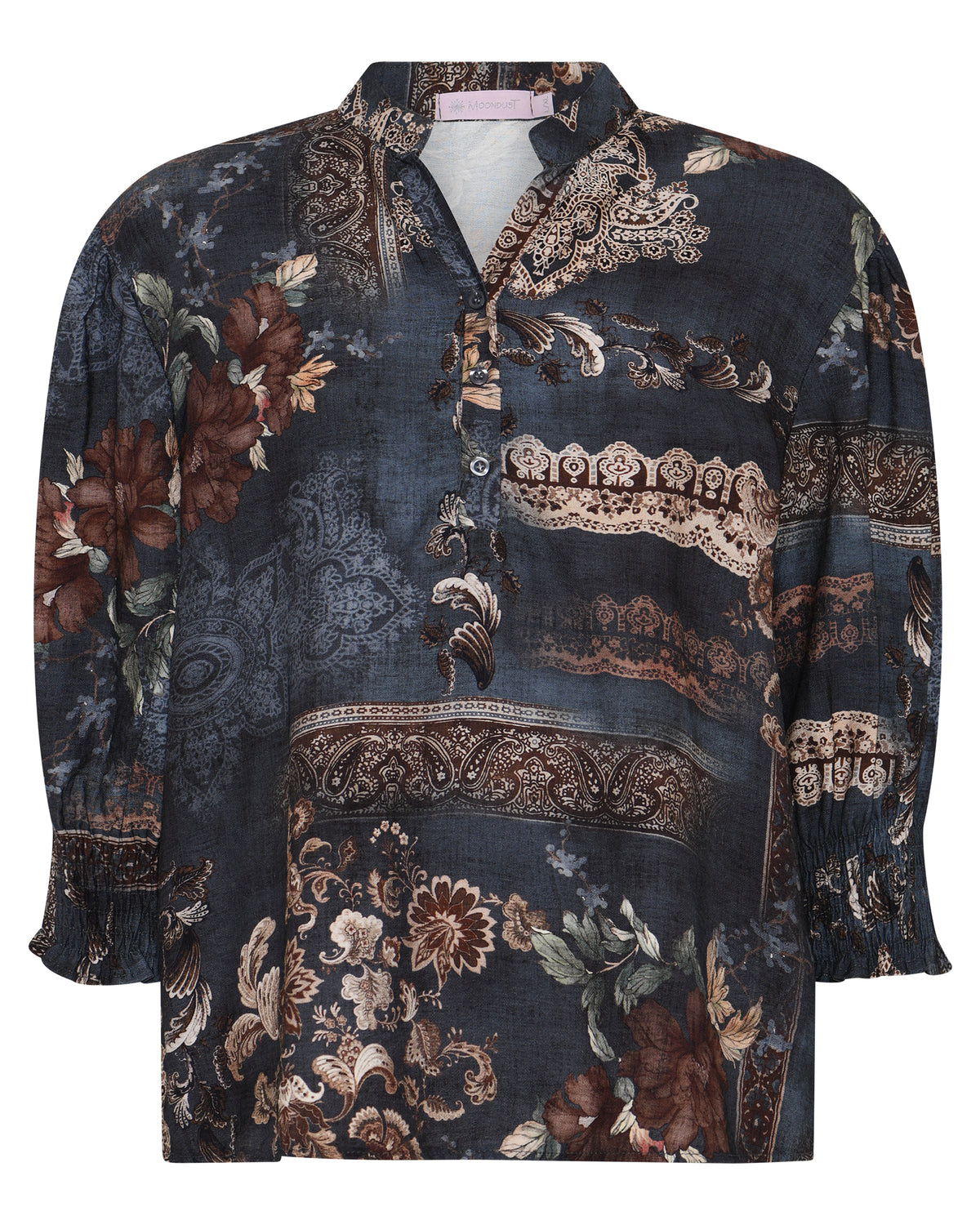 MOONDUST Moondust Bella Garden Blouse | Printed Blouse BLOUSE/SHIRT 108 JEANS BLUE