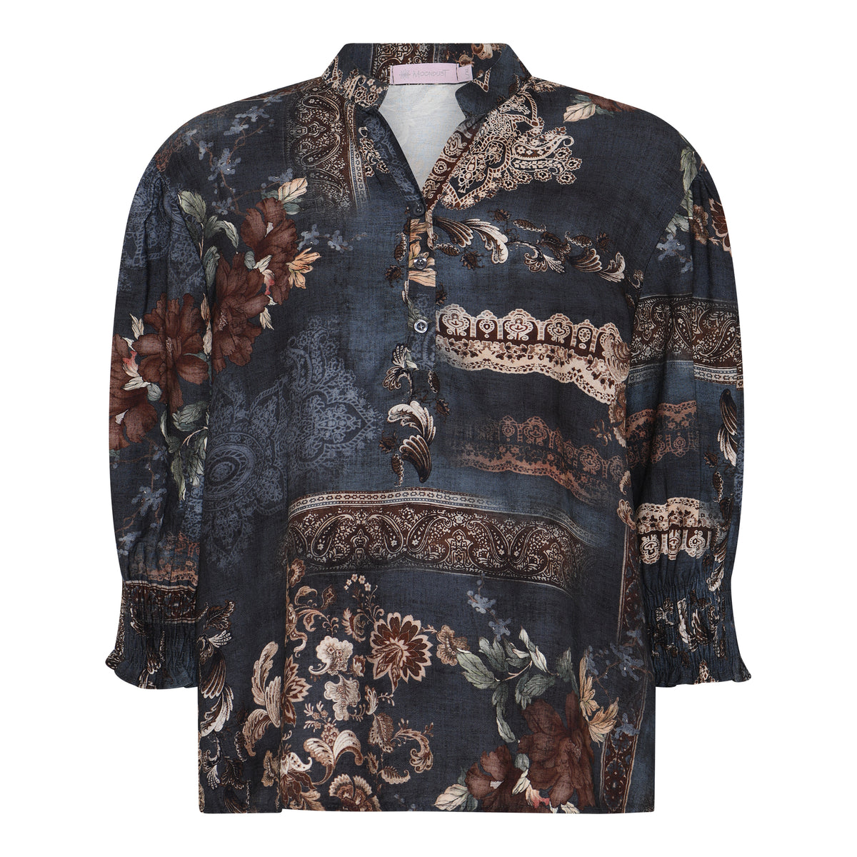 MOONDUST Moondust Bella Garden Blouse | Printed Blouse BLOUSE/SHIRT 108 JEANS BLUE