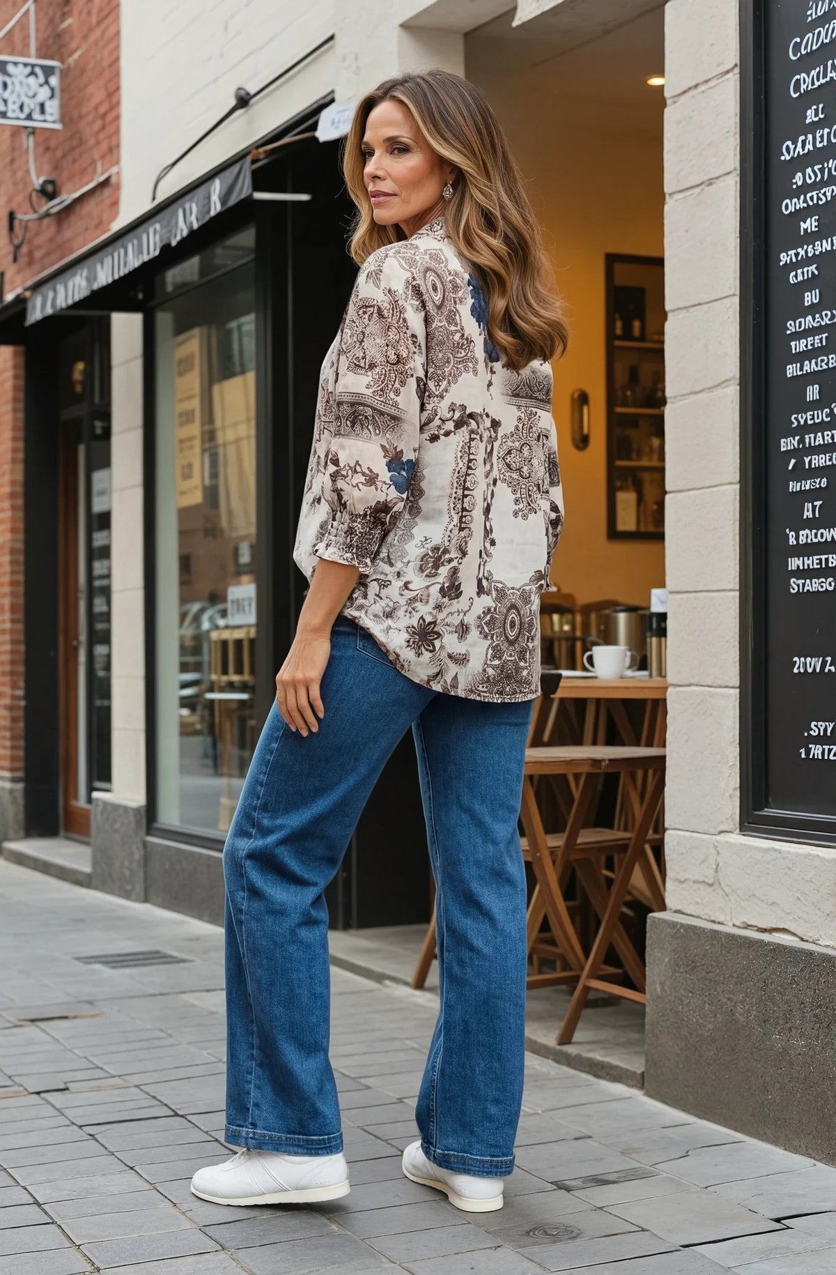 MOONDUST Moondust Bella Garden Blouse | Printed Blouse BLOUSE/SHIRT 20 OFF WHITE