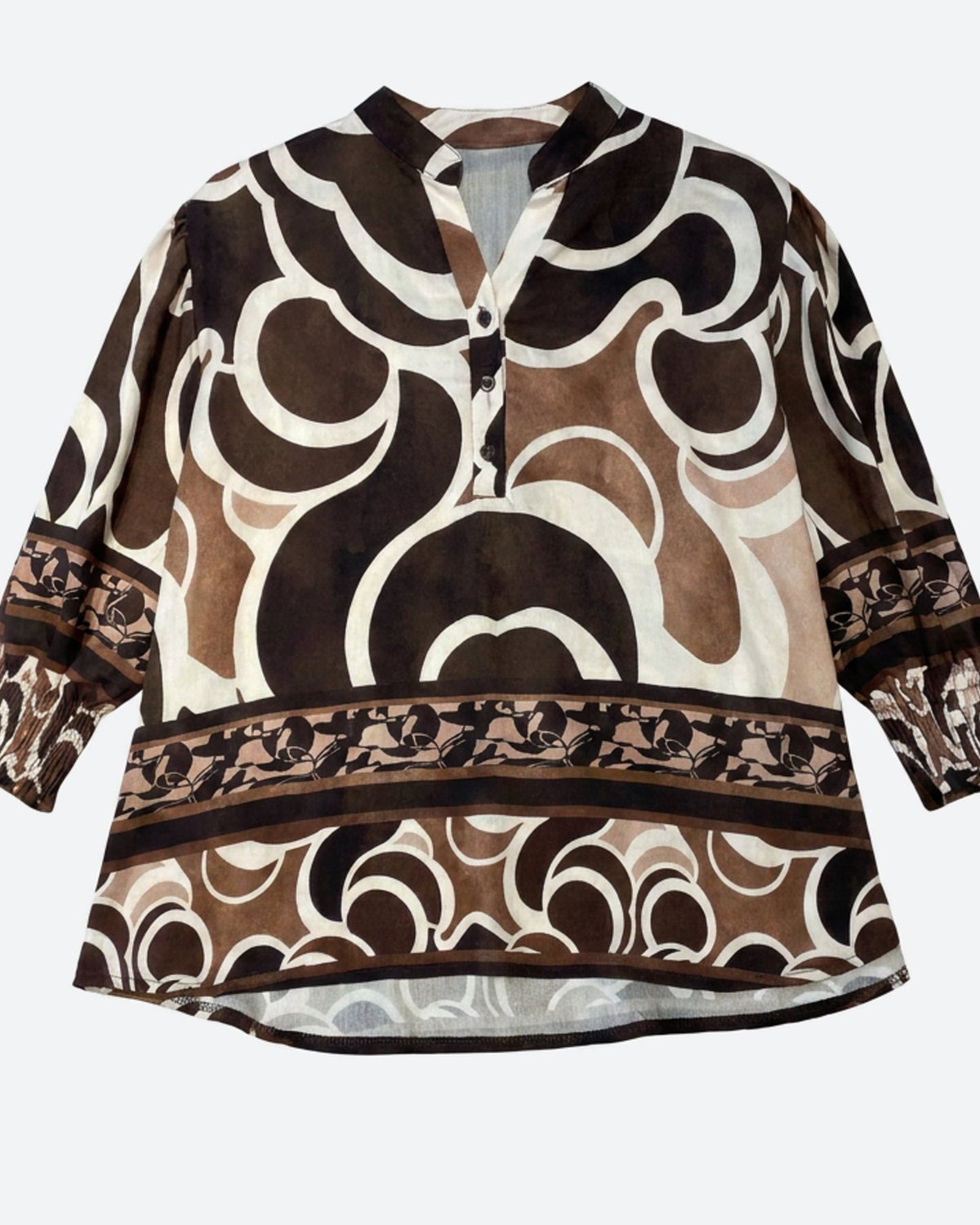 MOONDUST Moondust Bella Garden Blouse | Printed Blouse BLOUSE/SHIRT 129 CHOCOLATE