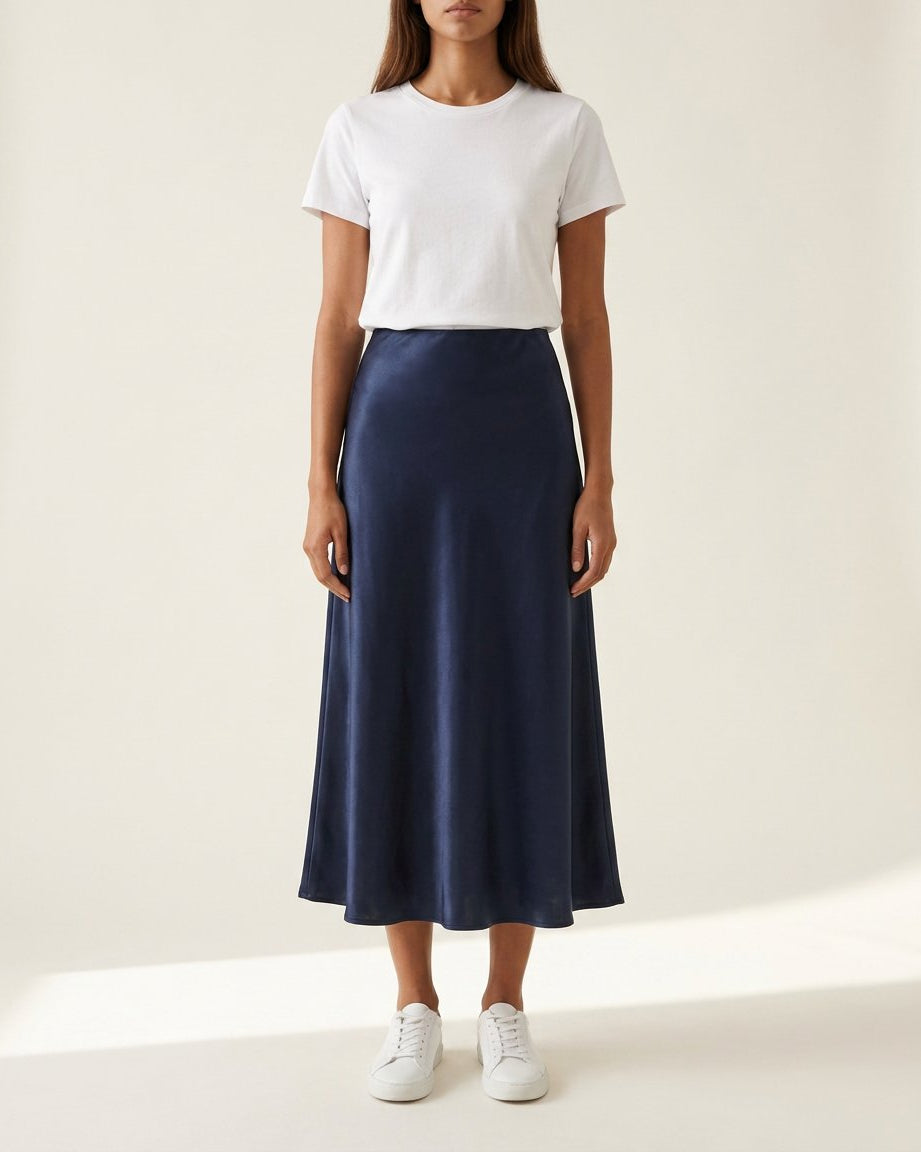 MOONDUST Moondust Bye Skirt | Satin Skirt SHORTS/SKIRT 104 NAVY