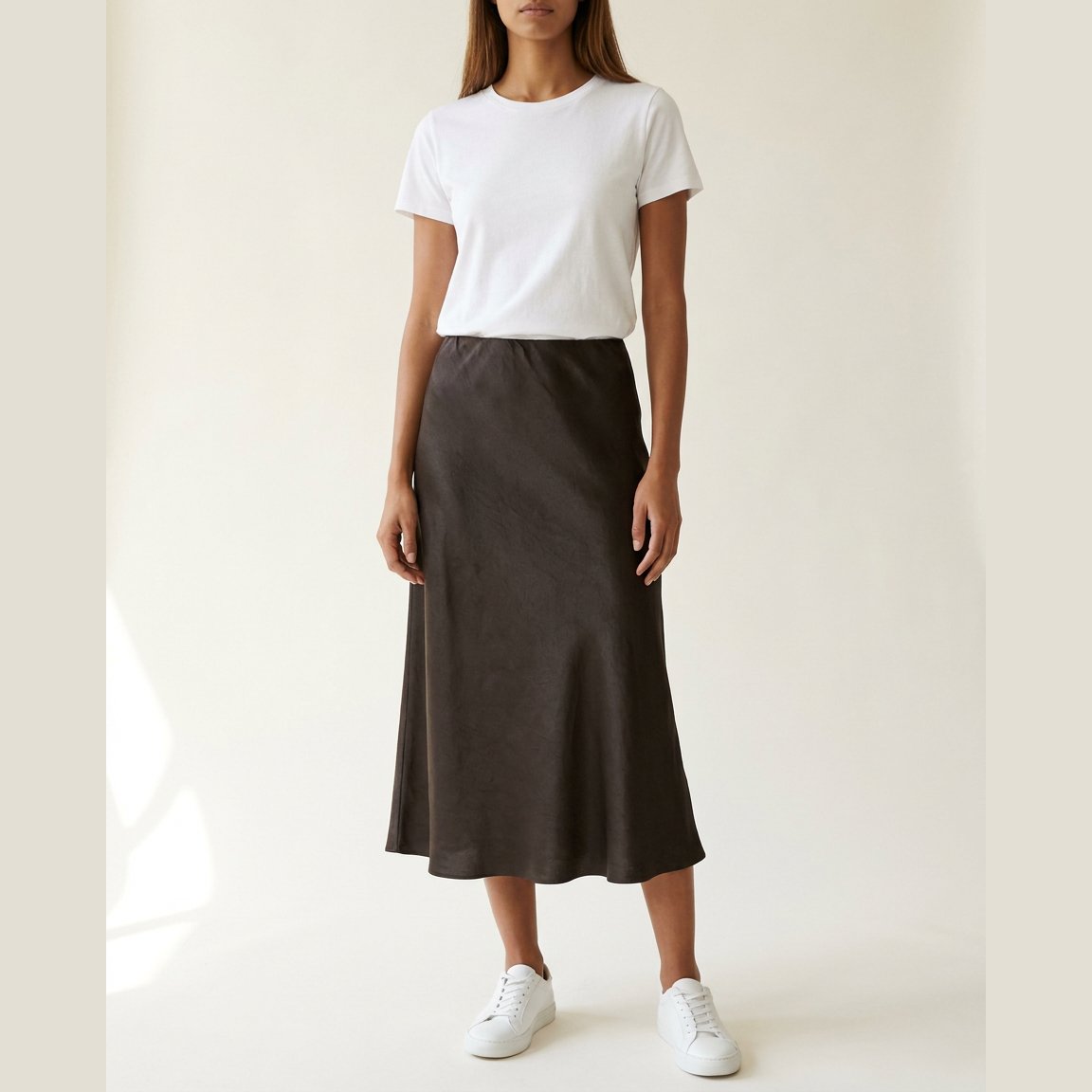 MOONDUST Moondust Bye Skirt | Satin Skirt SHORTS/SKIRT 129 CHOCOLATE