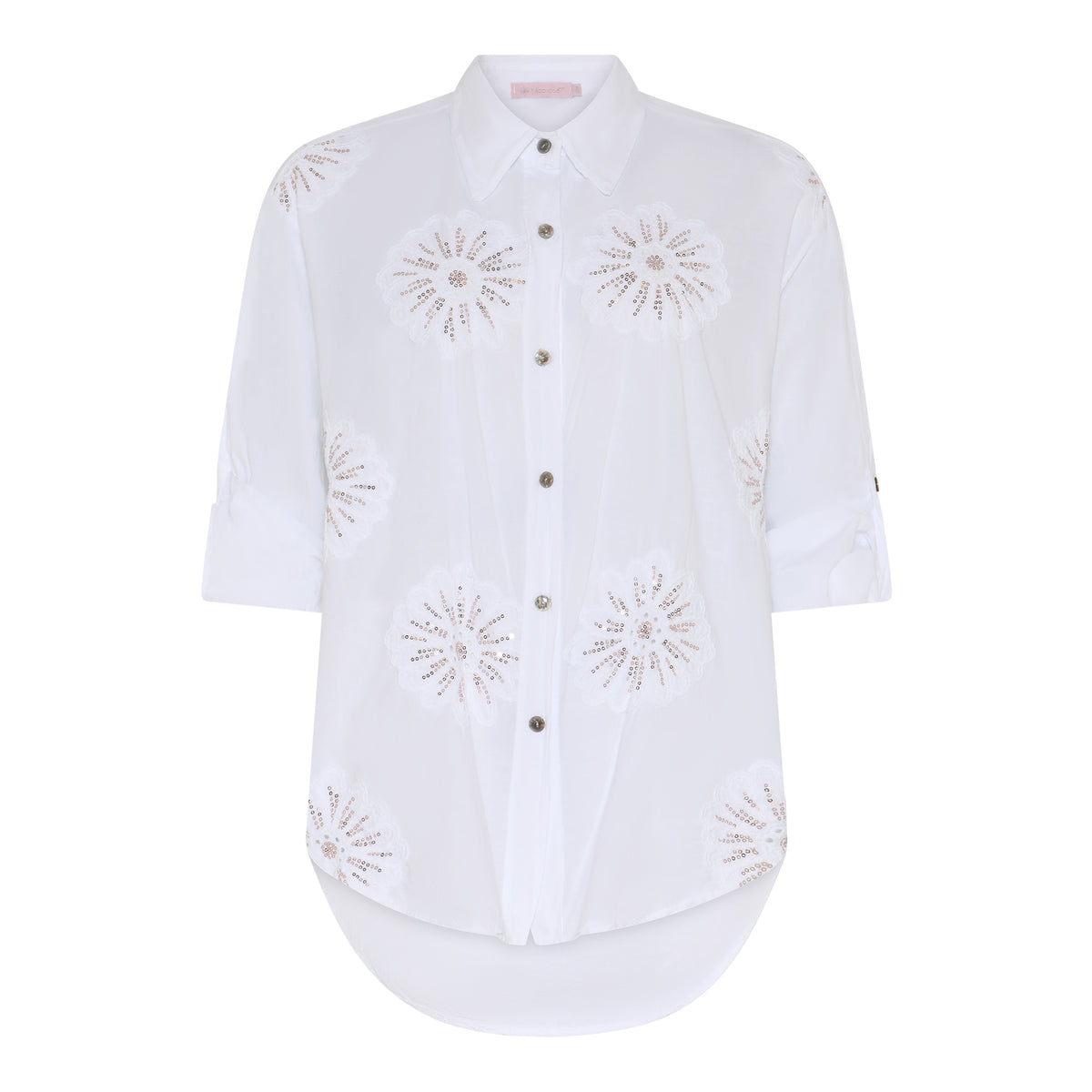 MOONDUST Moondust Flower Paisley Shirt | Embroidered Shirt BLOUSE/SHIRT 10 WHITE